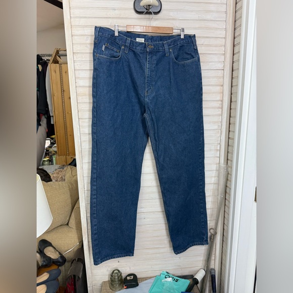 Carhartt Men's Relaxed Fit Cotton Denim Blue Jeans 42x34 - Picture 1 of 5